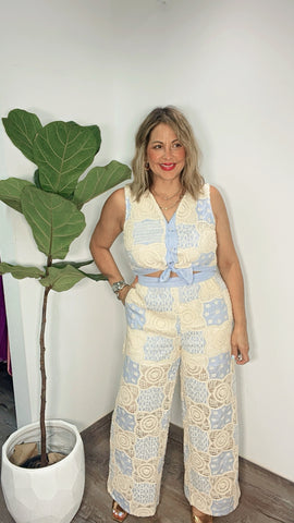 Mikonos Stripes Crochet Pants