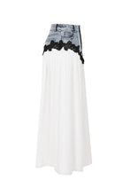 Runway Contrast Denim Skirt