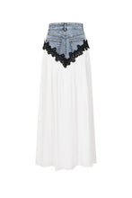 Runway Contrast Denim Skirt