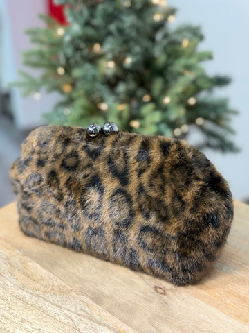 Leopard Luxe Kiss-Lock Clutch
