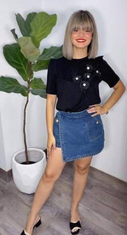 Black Flowers Shirt