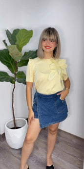 Flower Pastel Yellow Shirt