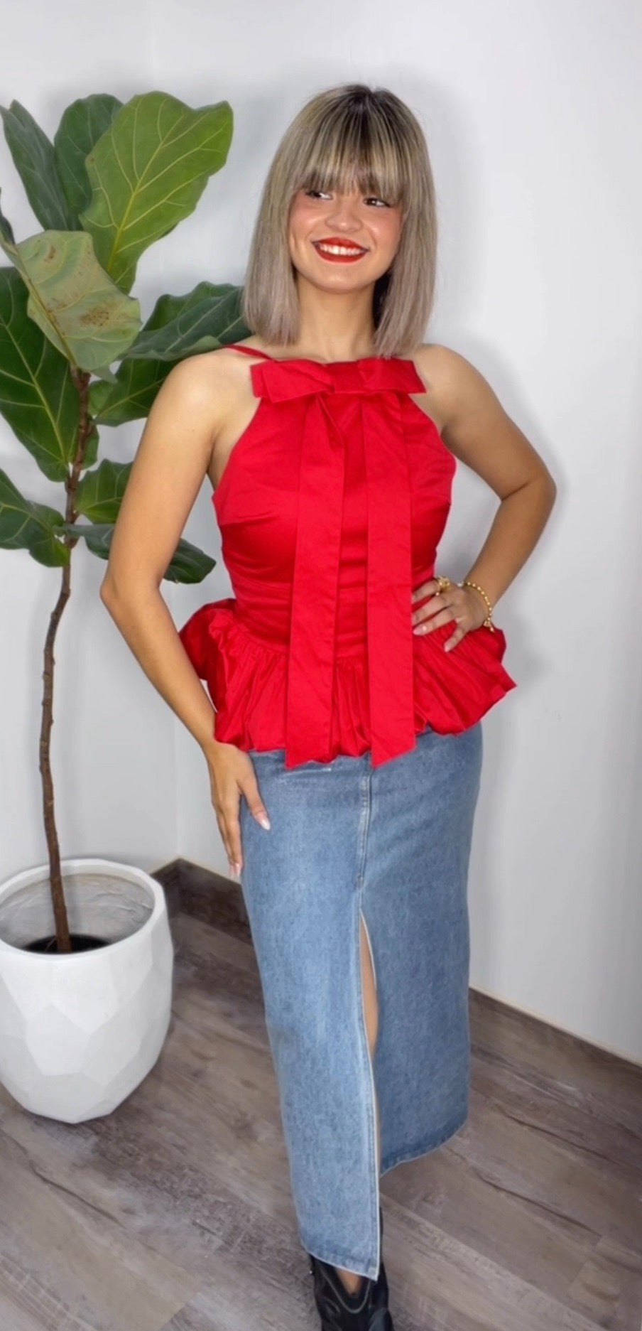 Red Bow Balloon Top