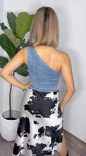 Denim One Shoulder Top