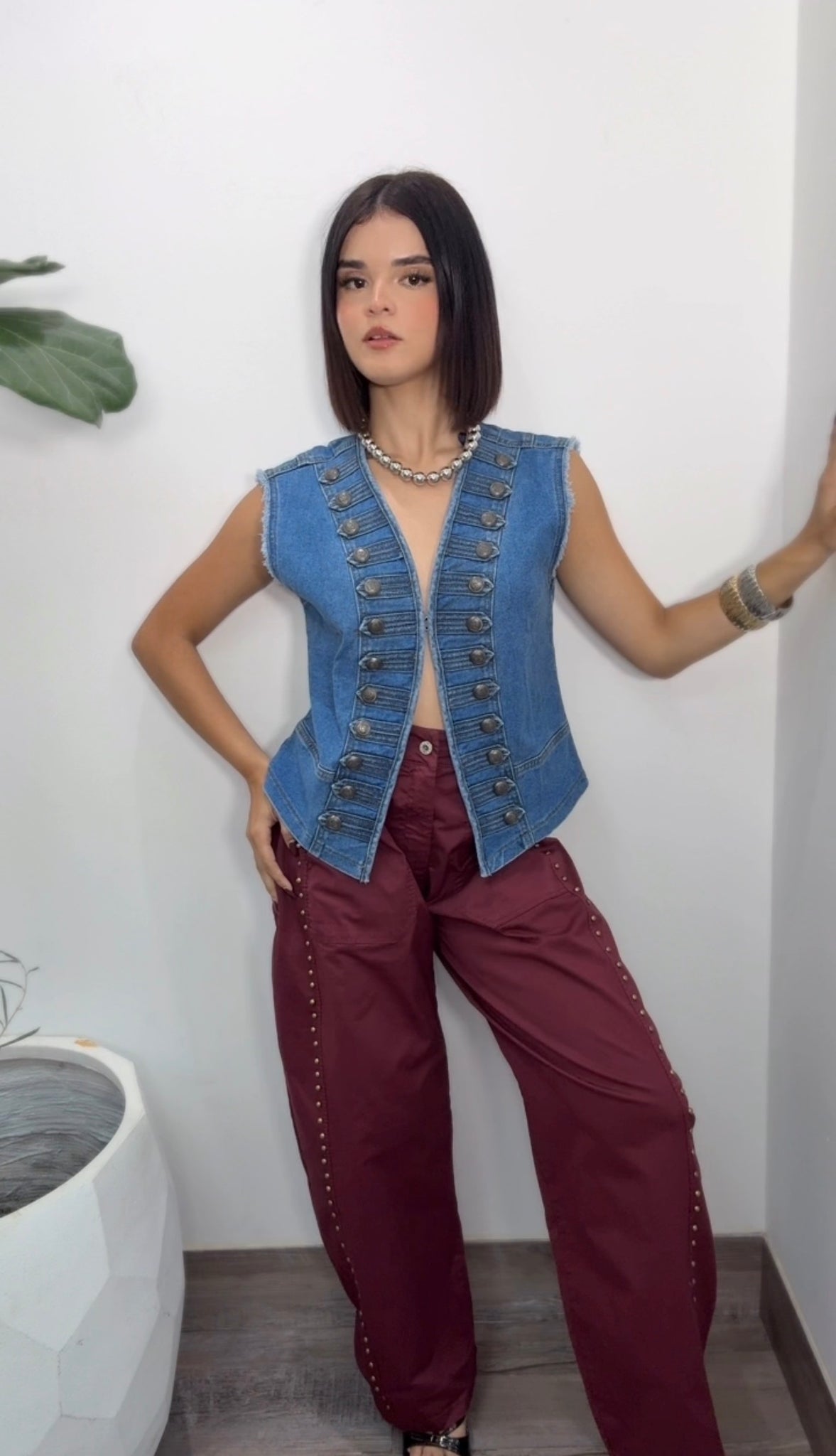Italy burgundy pant