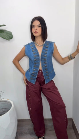 Italy burgundy pant