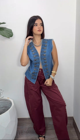 Italy burgundy pant