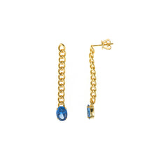 Salvatore Long Blue Gem Earring