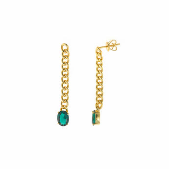Salvatore Long Green Gem Earring