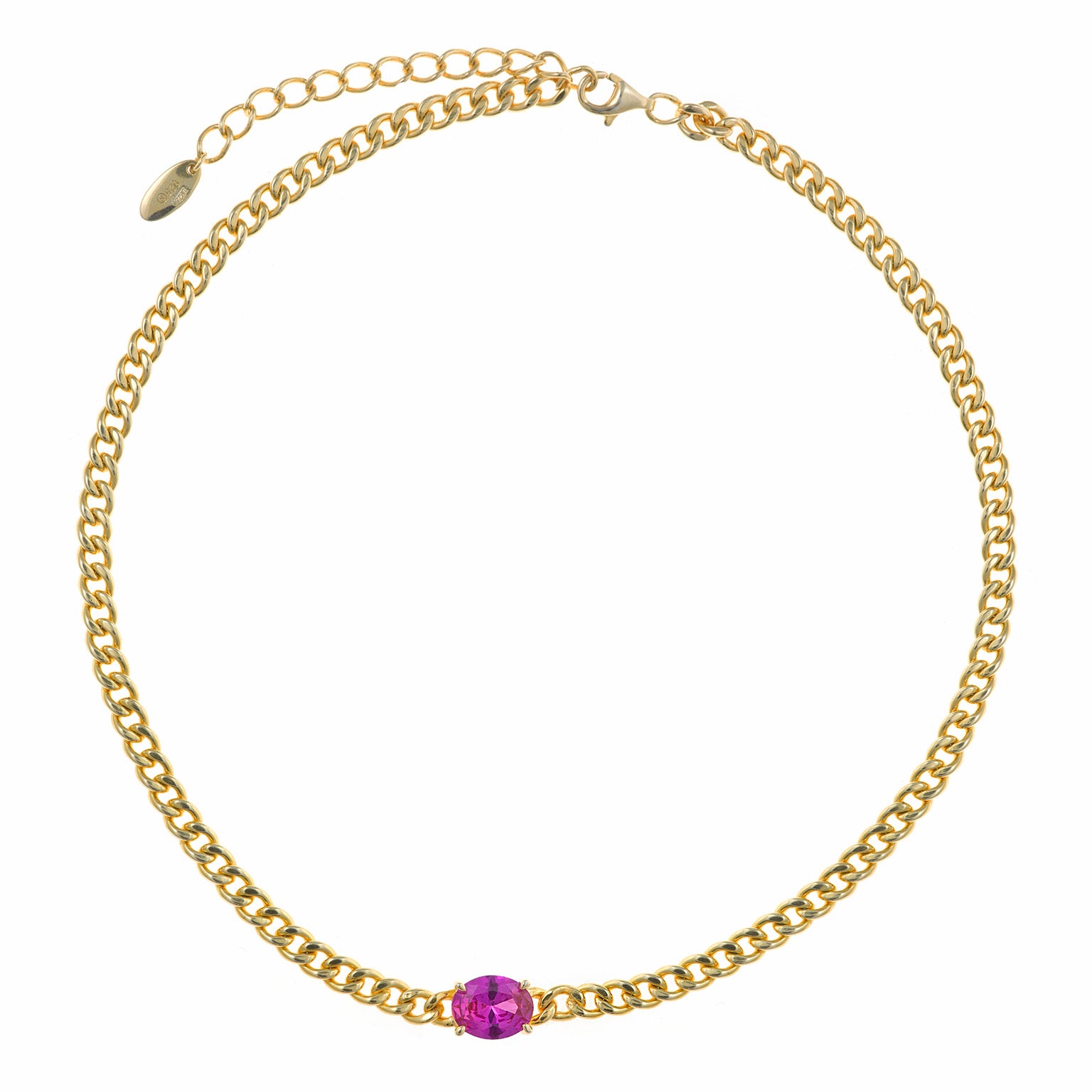 Salvatore Magenta Gem Necklace