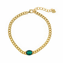 Salvatore Long Green Gem Earring