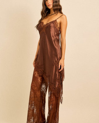 (Pre-Order) Amara Lace Dusk Satin Set