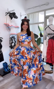 Zoe Royal Blue Floral Set
