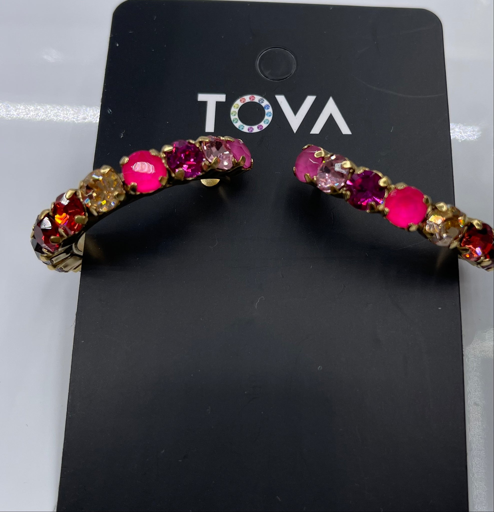 Tova Pink Multy Color Hoops