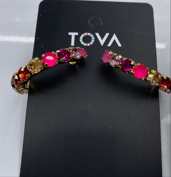 Tova Pink Multy Color Hoops