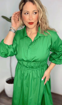 Gracia Emerald Midi Dress