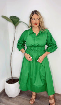 Gracia Emerald Midi Dress