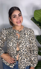 Bow Tie Animal Print Blouse