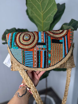 Desert Festival Beaded Crossbody Clutch