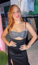 Bralette Black & Silver Satin Dress