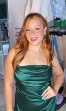 Hunter Green Satin Elegant Dress