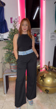 Denim Black Stripes Trouser