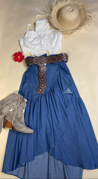 Denim Wrap Around Skirt (pre order) llega esta semana
