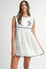 White & Navy Mini Dress