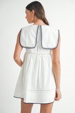 White & Navy Mini Dress