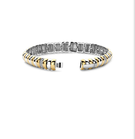 Ti Sento Twisted Two Tone Bangles