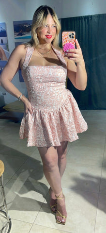 Rose Chic Mini Dress