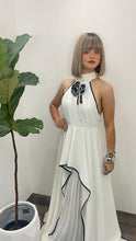 Emily White & Black Halter Maxi-Dress