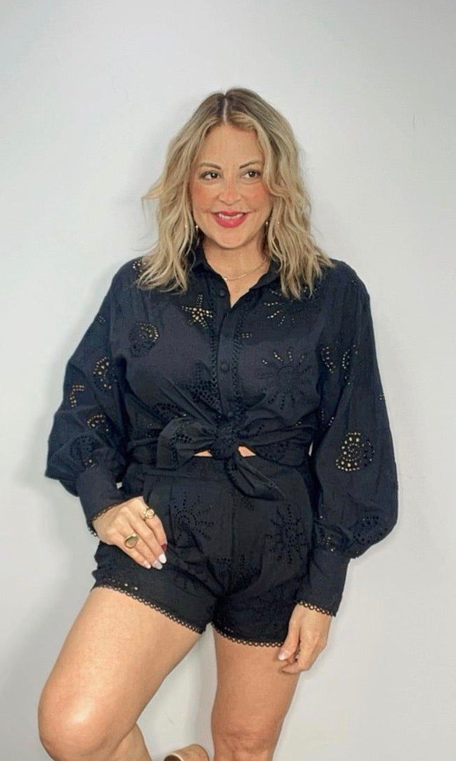 Classic Black Top & Short Set