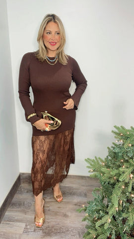 Cocoa Lace Dress