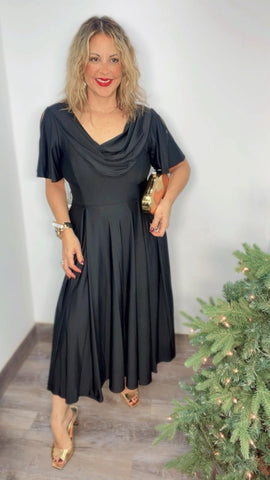 Black Formal Midi Dress