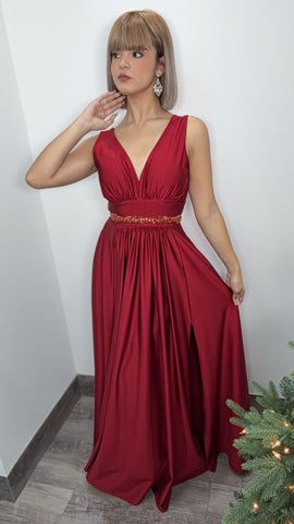 Burgundy Formal Maxi Dress