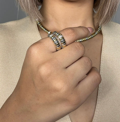 Ti Sento Twisted Two Tone Ring