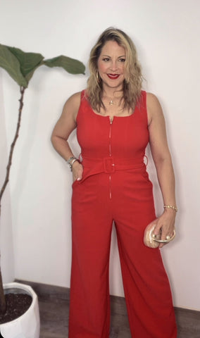 One Piece Red Jumpsuit