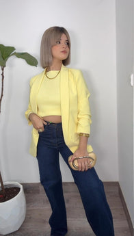 Pastel Yellow Blazer Chic