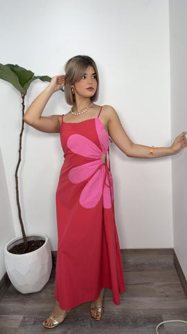 Petalia Rosé Midi Dress