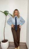 Baby Blue Power Shirt With Tie