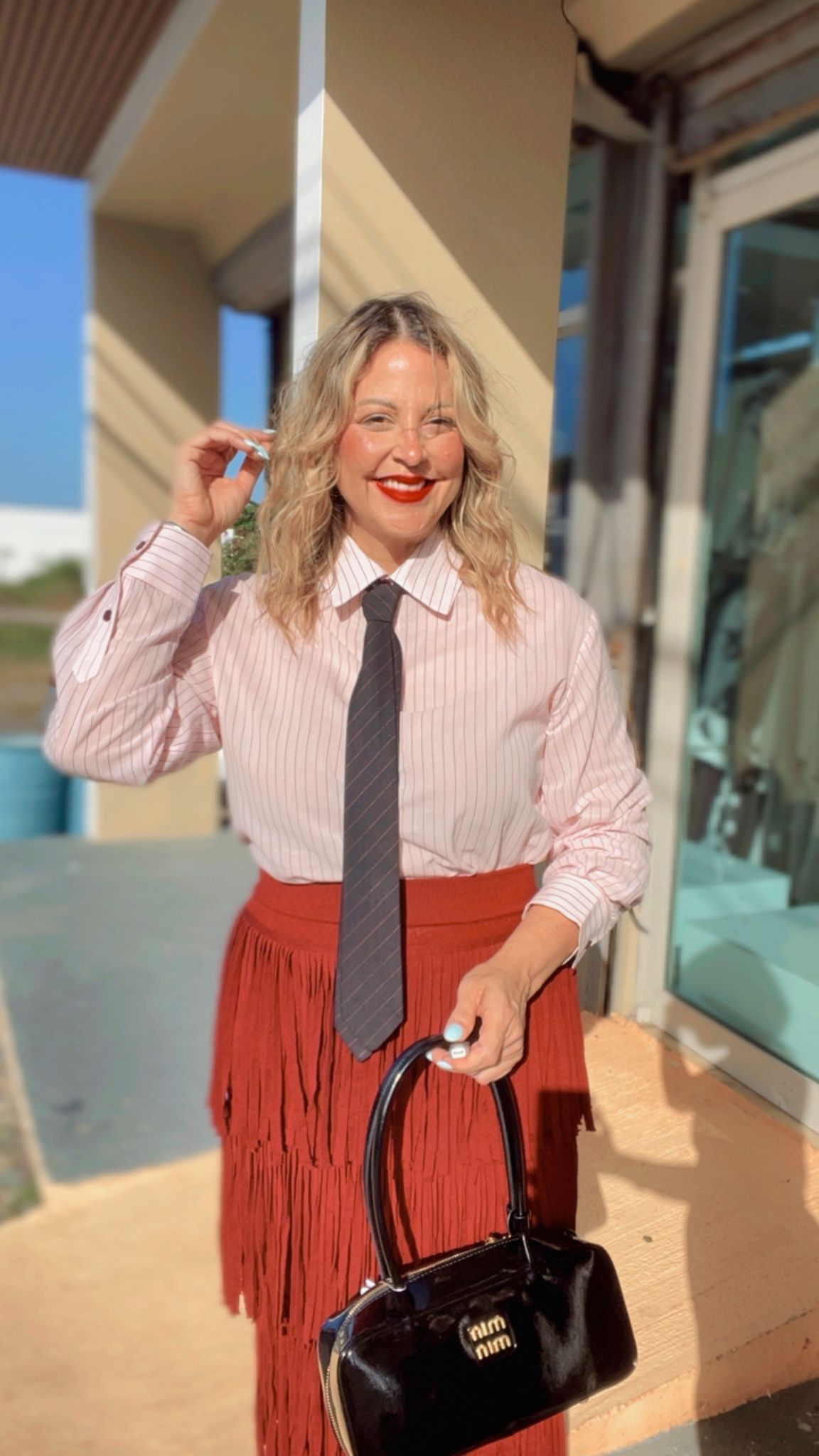 Ballerina Rose Power Shirt With Tie