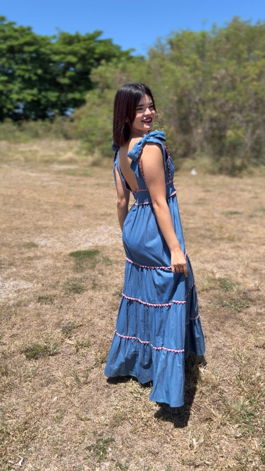 Sweetheart Denim  Maxi Dress