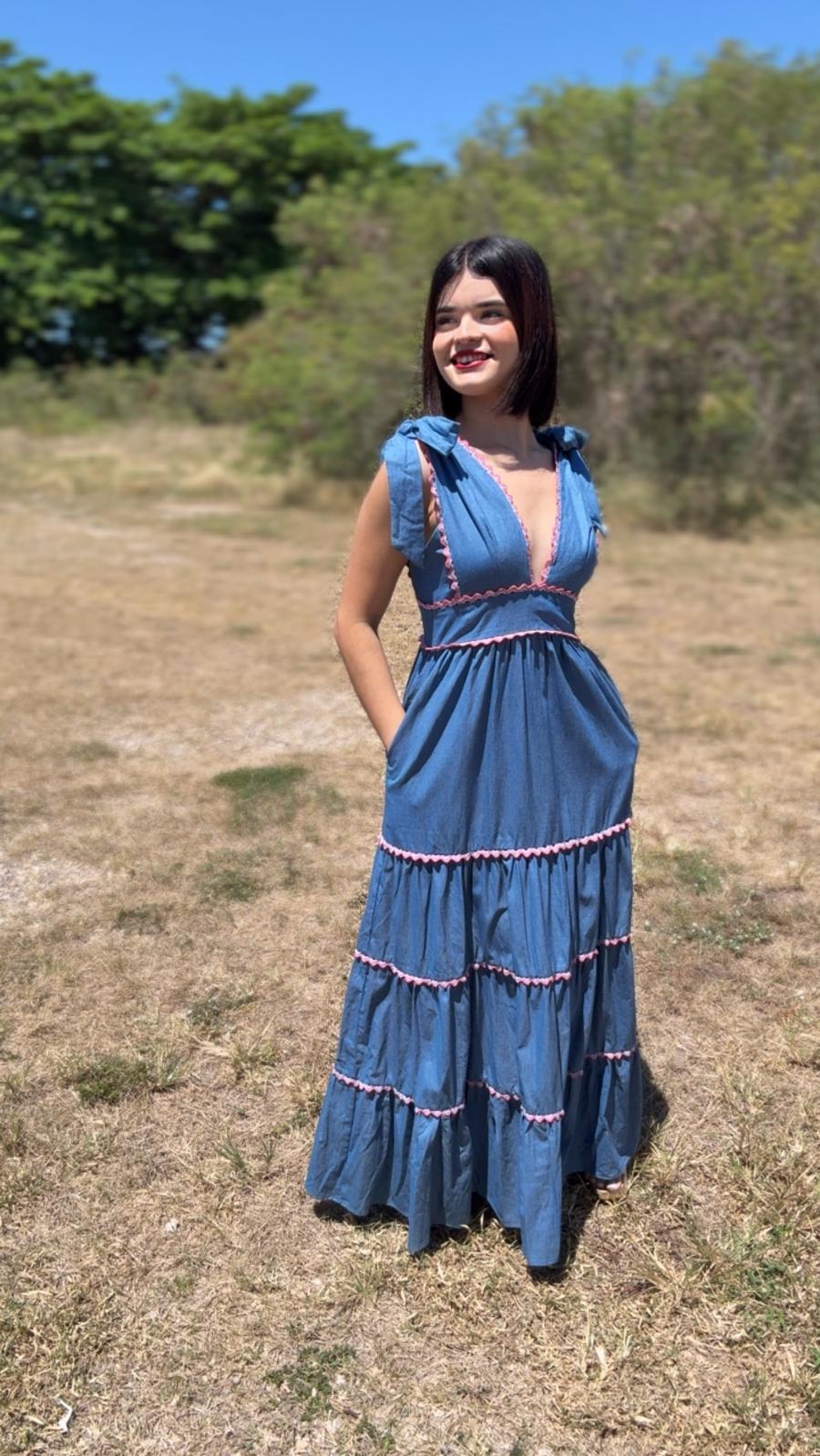 Sweetheart Denim  Maxi Dress
