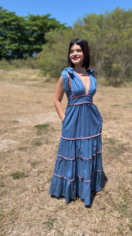 Sweetheart Denim  Maxi Dress