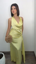 Sabrina Lemon Satin Dress