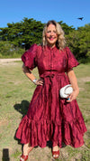 Le Puff Burgundy Midi Dress
