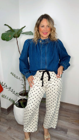 Polka Dot Barrel Jeans