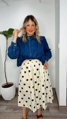 Susi Polka Dot Midi Skirt