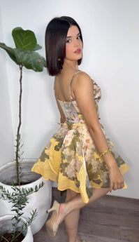 Gold Girl Flare Dress